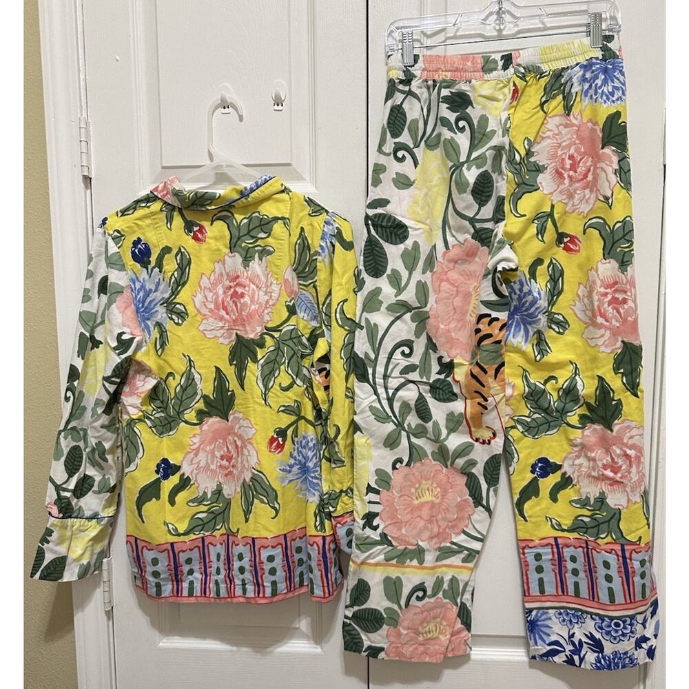 Anthropologie Pajama SET Lil Sire Tigresa Flannel Sleep PJS Womens Size S Cozy - Picture 6 of 16